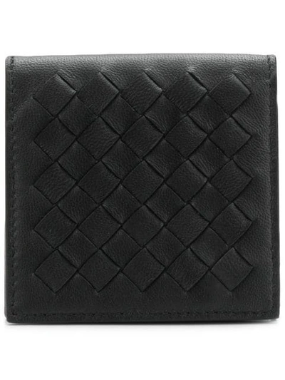 Shop Bottega Veneta Intrecciato Coin Purse In 1274 -nero/cement