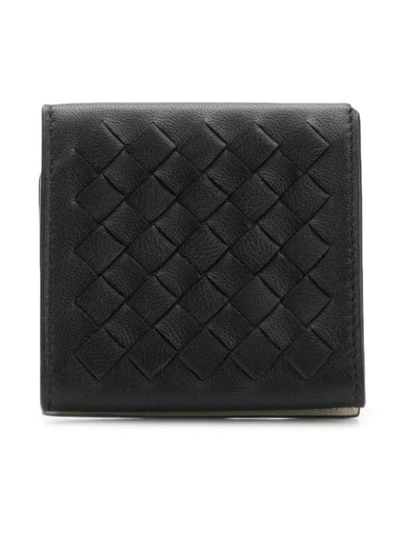 Shop Bottega Veneta Intrecciato Coin Purse In 1274 -nero/cement