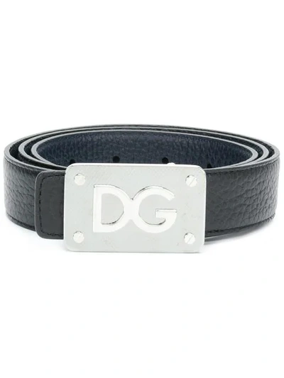 Shop Dolce & Gabbana Branded Buckle Belt In Black