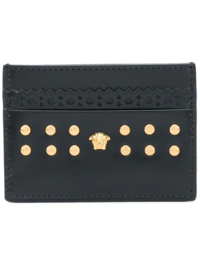 Shop Versace Studded Cardholder - Black