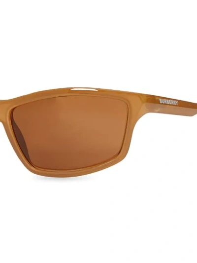 Shop Burberry Wrap Frame Sunglasses In Brown