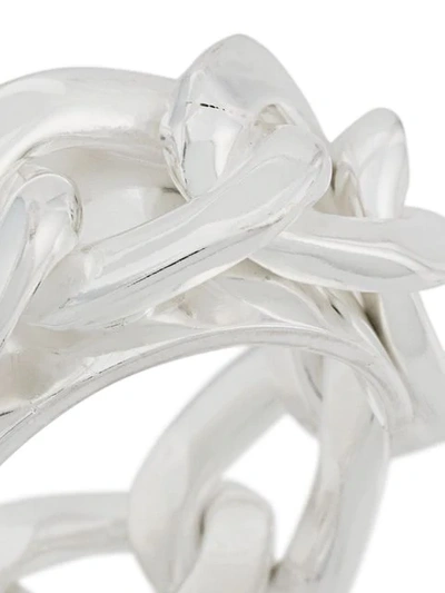 Shop Maison Margiela Chunky Chain Ring In Silver