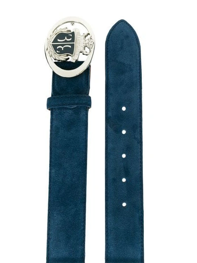 Shop Billionaire Logo Plaque Belt - Blue