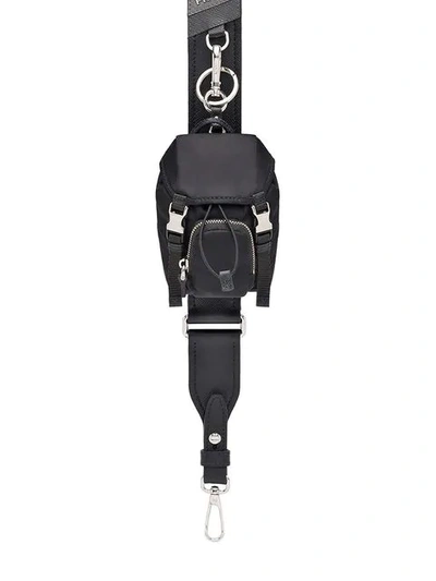 Shop Prada Backpack Key Trick In Black