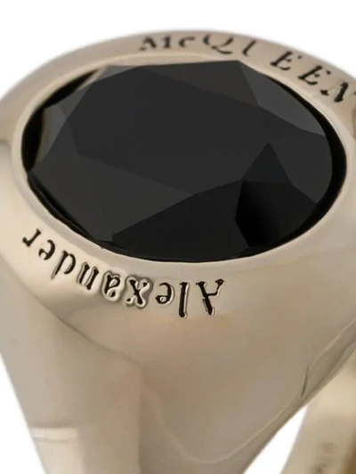 Shop Alexander Mcqueen Stone Ring In Black