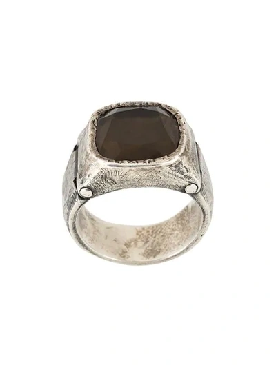 Shop Tobias Wistisen Stone Embellished Ring In Black