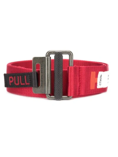 Shop Heron Preston Logo Print Tape Belt In Red