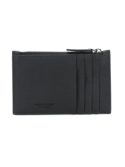 Shop Giorgio Armani Slimline Card Holder In 80001 Black