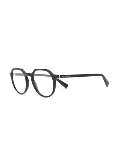 Shop Dolce & Gabbana Round Frame Glasses In Black