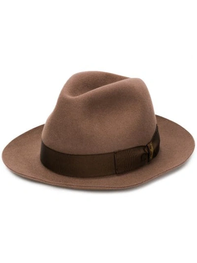 Shop Borsalino Fur Felt Fedora - Brown