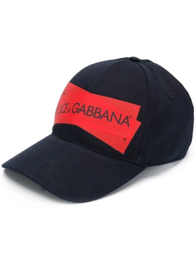 Shop Dolce & Gabbana Baseballkappe Mit Logo In Blue
