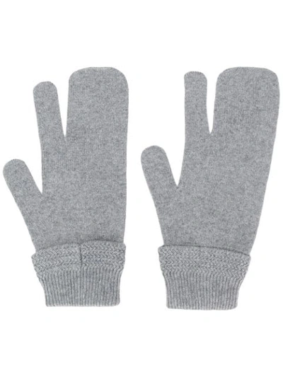 Shop Maison Margiela Three Finger Gloves In Grey