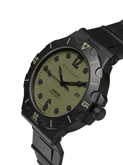 Shop Bamford Watch Department Bamford Customised Bulgari 'diagono' Taucheruhr - Black And Khaki