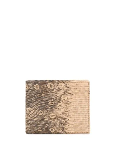 Shop Etro Embossed Lizard Effect Wallet - Brown