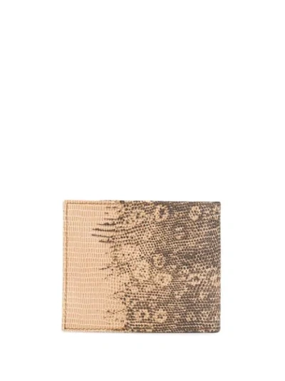 Shop Etro Embossed Lizard Effect Wallet - Brown