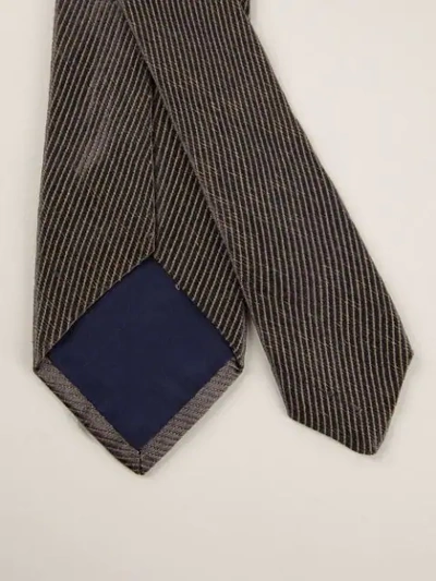 Shop Versace Vintage Ribbed Tie - Grey