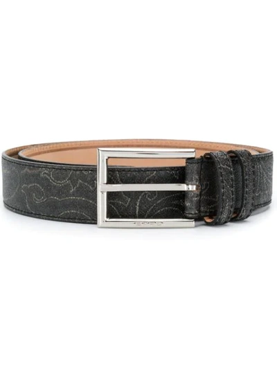 Shop Etro Patterned Belt In Black
