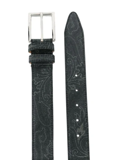 Shop Etro Patterned Belt In Black