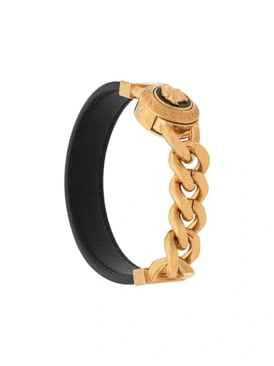 Shop Versace Medusa Head Bracelet In Black