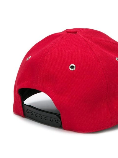 Shop Ami Alexandre Mattiussi Smiley Patch Baseball Cap In Red