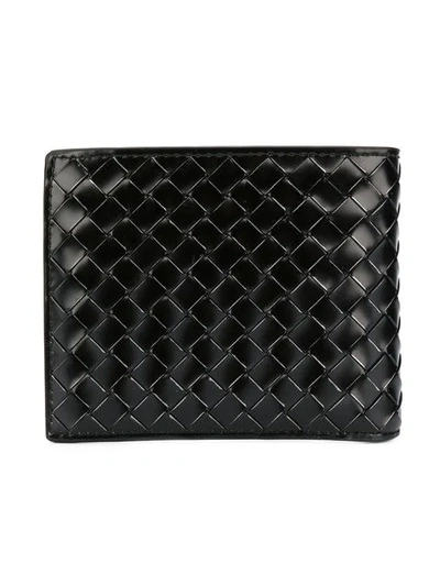 Shop Bottega Veneta Nero Metal Brush Calf Bi-fold Wallet In Black