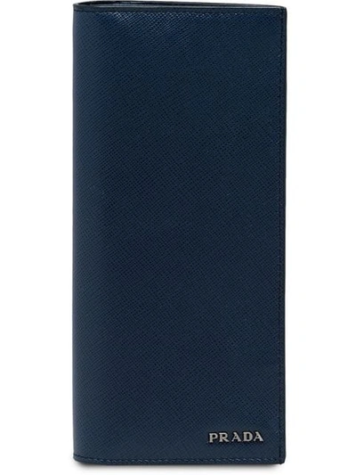 Shop Prada Document Holder In Blue