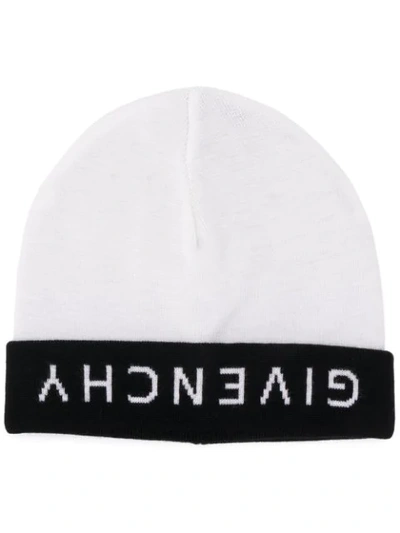 Shop Givenchy Logo Beanie In White