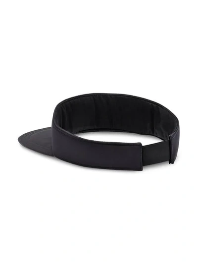 Shop Prada Logo Plaque Visor In Black