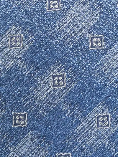 KITON 方块图案领带 - 蓝色