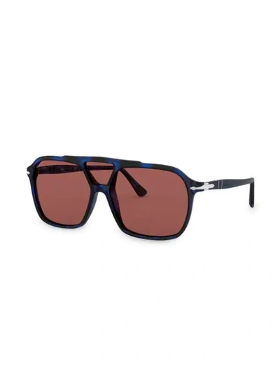 Shop Persol Aviator Sunglasses In Blue
