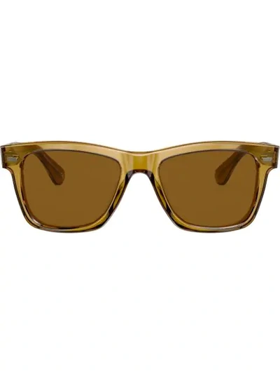 Shop Oliver Peoples Oliver Sun Sqaure-frame Sunglasses In Yellow