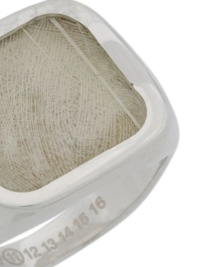 Shop Maison Margiela Feather Signet Ring In Silver