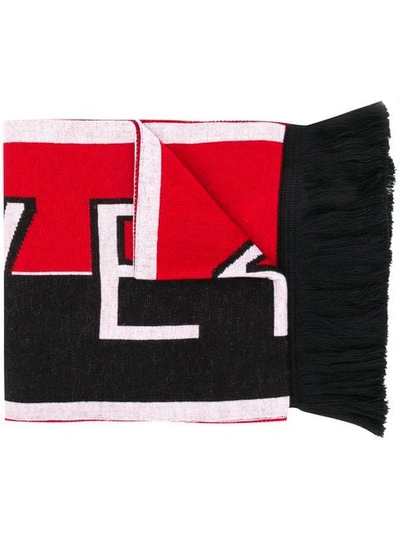 Shop Givenchy Knitted Logo Scarf In Red