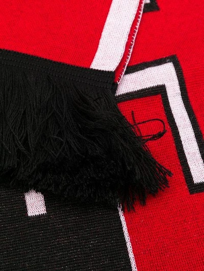 Shop Givenchy Knitted Logo Scarf In Red