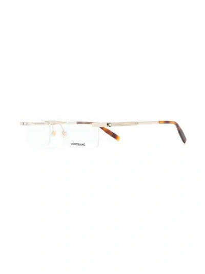 Montblanc Classic Square Glasses In Gold