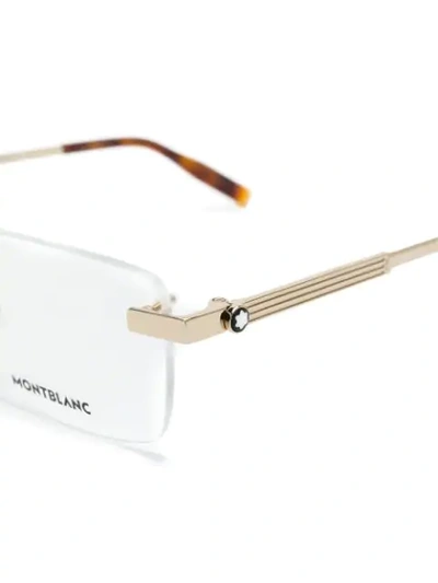 Montblanc Classic Square Glasses In Gold
