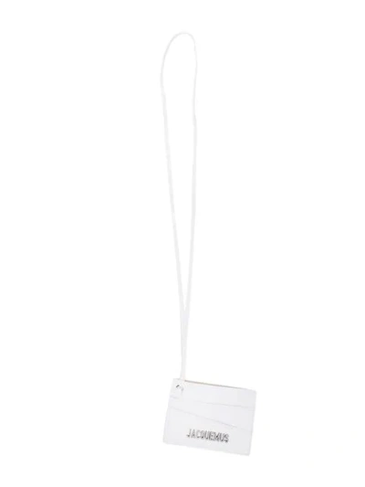 Shop Jacquemus Wrist Strap Card Holder In White