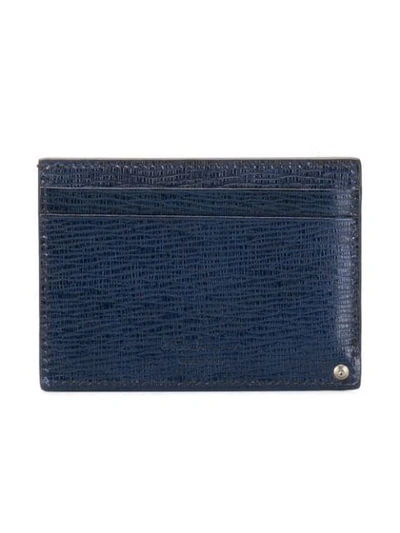 Shop Ferragamo Gancini Logo Cardholder In Blue