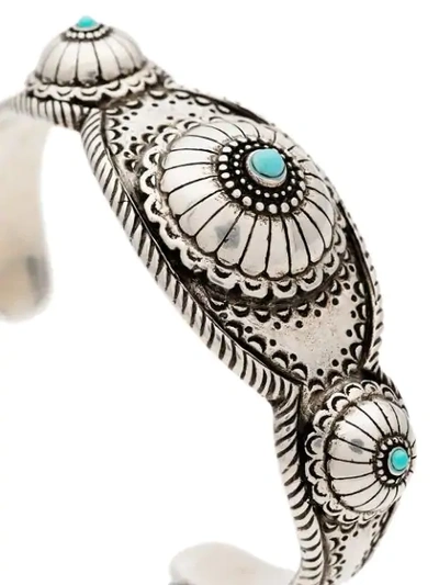 Shop Saint Laurent Navajo-style Cuff Bracelet - Silver