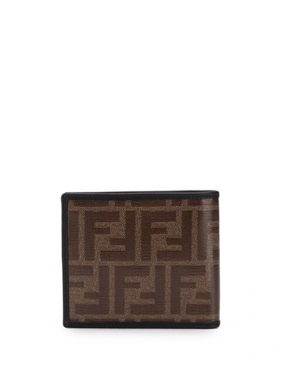 Shop Fendi Ff Monogram Card Holder In Brown