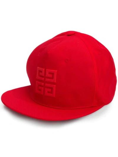 GIVENCHY EMBROIDERED LOGO BASEBALL CAP - 红色