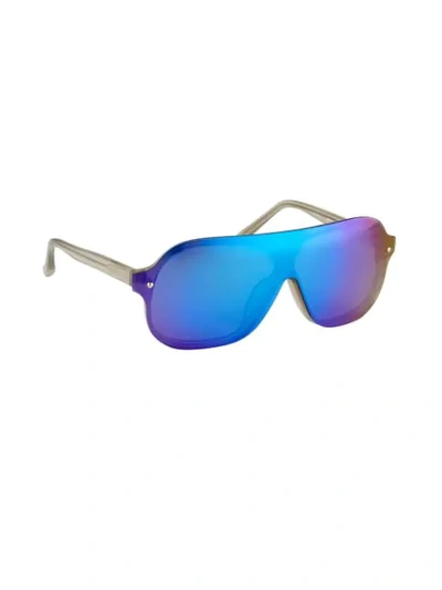 Shop Linda Farrow 3.1 Phillip Lim C4 Visor Sunglasses In Blue