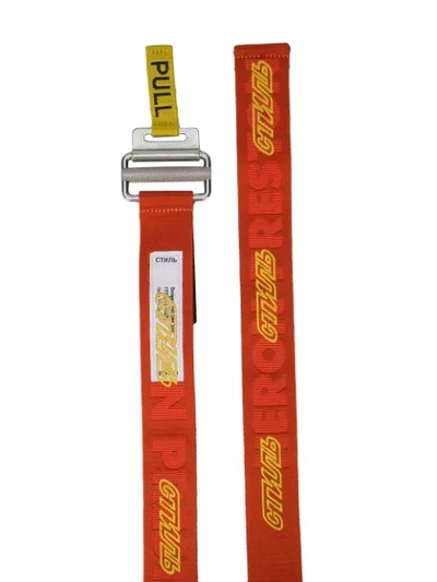 Shop Heron Preston Pull Belt In Orange