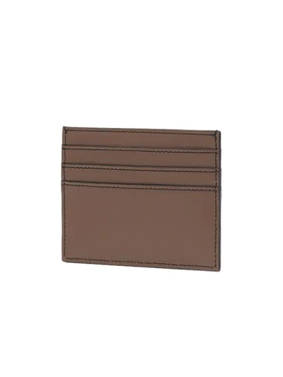 Shop Fendi Ff Logo Card Holder In Brown