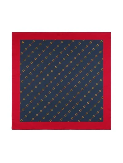 GUCCI 马蹬织带印花围巾 - 红色