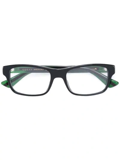 Shop Gucci Square Glasses In Black