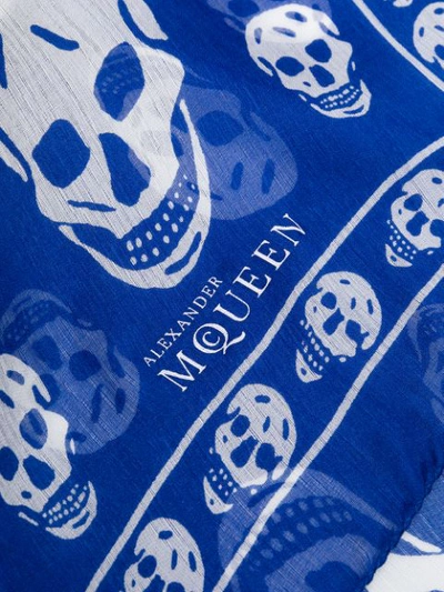Shop Alexander Mcqueen Skull Print Foulard - Blue