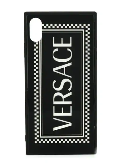 Shop Versace 90s Logo Iphone Xs Max Case In Black