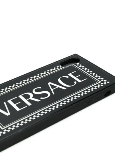 Shop Versace 90s Logo Iphone Xs Max Case In Black