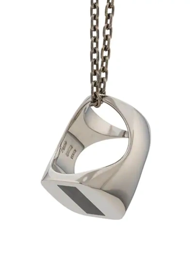 Shop Maison Margiela Ring Pendant Chain Necklace In Silver